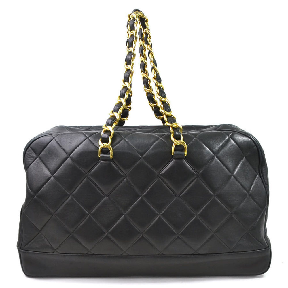 CHANEL | Bags | Chanel Boston Bag Matelasse Leather Black | Poshmark